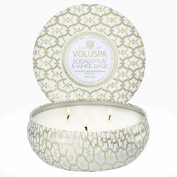 Image of Voluspa 3 Wick Candle in Decorative Tin