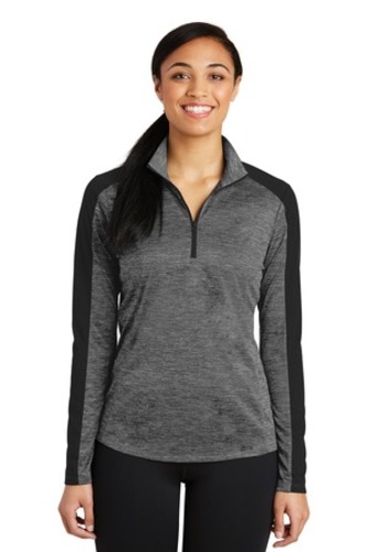 Sport-Tek Ladies PosiCharge Electric Heather Colorblock 1/4-Zip Pullover image thumbnail