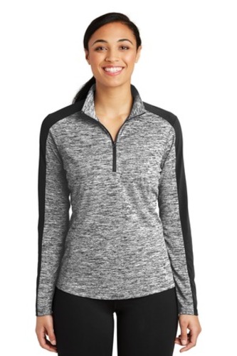 Sport-Tek Ladies PosiCharge Electric Heather Colorblock 1/4-Zip Pullover image thumbnail