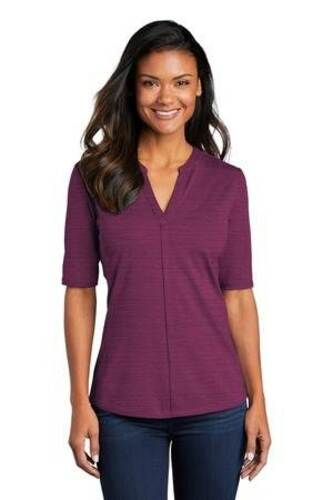 Port Authority Ladies Stretch Heather Open Neck Top LK583 image thumbnail