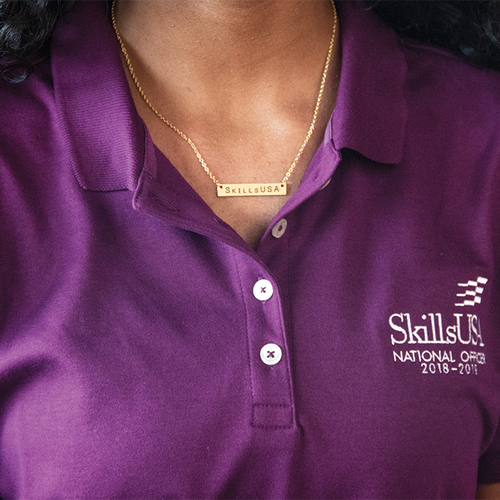 SkillsUSA Gold Bar Necklace image thumbnail