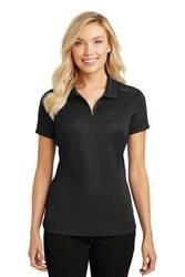 Image of Port Authority Ladies Pinpoint Mesh Zip Polo. L580