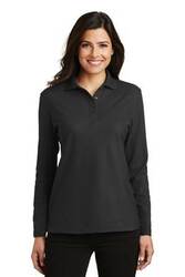 Image of Port Authority Ladies Silk Touch Long Sleeve Polo. L500LS