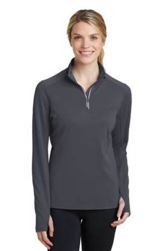 Sport-Tek Ladies Sport-Wick Textured 1/4-Zip Pullover. LST860 image thumbnail