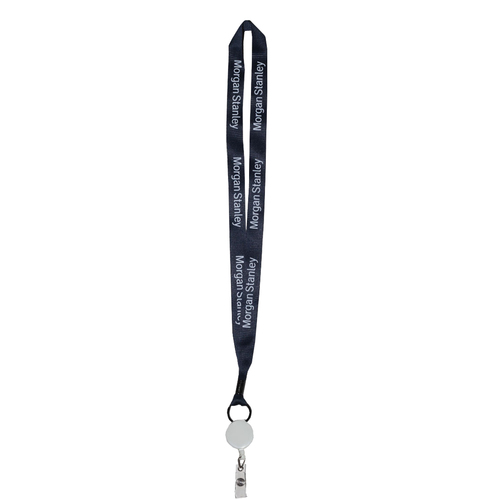 Morgan Stanley Lanyard with Retractable Zip Cord - Navy image thumbnail