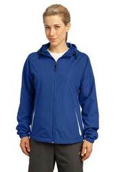 Image of Sport-Tek Ladies Colorblock Hooded Raglan Jacket. LST76