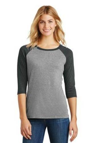 District Women's Perfect Tri 3/4-Sleeve Raglan. DM136L image thumbnail