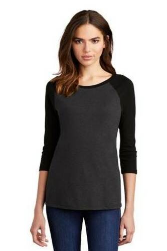 District Women's Perfect Tri 3/4-Sleeve Raglan. DM136L image thumbnail