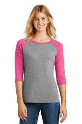 Image of District Women's Perfect Tri 3/4-Sleeve Raglan. DM136L