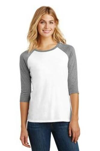 District Women's Perfect Tri 3/4-Sleeve Raglan. DM136L image thumbnail