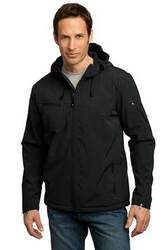 Image of Port Authority Textured Hooded Soft Shell Jacket. J706