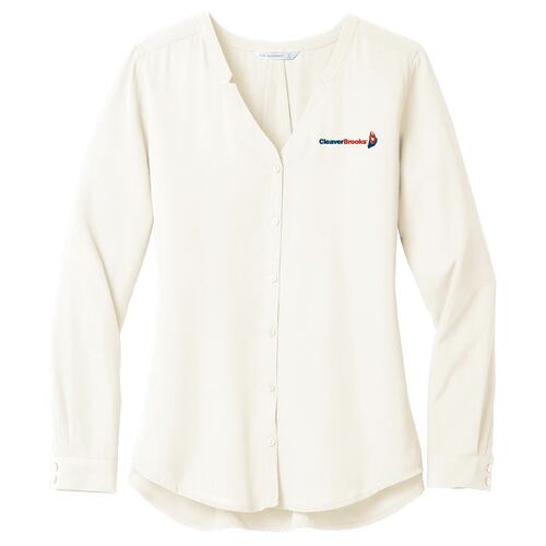 Ladies Long Sleeve Button-Front Blouse image thumbnail