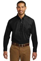 Image of Port Authority Long Sleeve Carefree Poplin Shirt. W100
