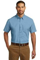 Image of Port Authority Short Sleeve Carefree Poplin Shirt. W101