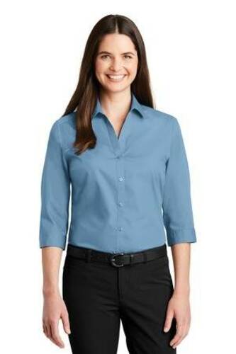 Port Authority Ladies 3/4-Sleeve Carefree Poplin Shirt. LW102 image thumbnail