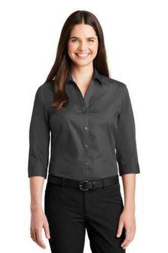 Port Authority Ladies 3/4-Sleeve Carefree Poplin Shirt. LW102 image thumbnail