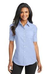 Image of Port Authority Ladies Short Sleeve SuperPro Oxford Shirt. L659