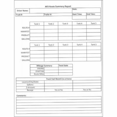 6 x 9 AFD Route Summary Report Env. image thumbnail