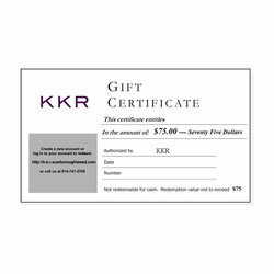 Image of $75 E-Gift Certificate 