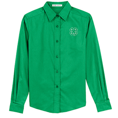 Ladies 4-H Easy Care Green Shirt • XS-3XL image thumbnail