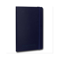 Image of Large Moleskine Classic Hardcover Ruled Notebook - Navy (PWM logo)