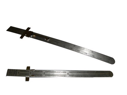 Custom Metal Pocket Ruler w/ decimal chart image thumbnail