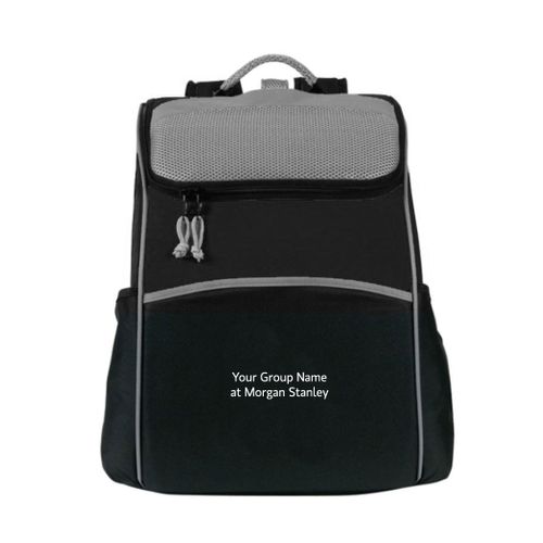 PEVA-Lined Backpack Cooler - Black/Gray (Customized) image thumbnail