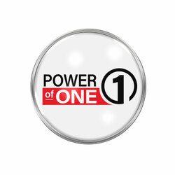 Image of Newly Redesigned Power of 1 Lapel Pin