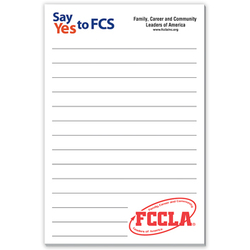 Image of "Say Yes to FCS" 4" X 6" Adhesive Notepad - 100 Sheets