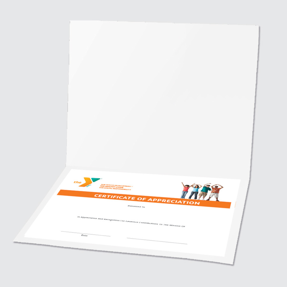 presentation folder for certificates