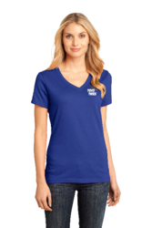 Image of District Women's Perfect Weight V-Neck Tee (Blue)